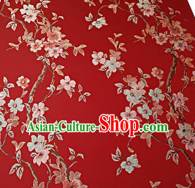 Chinese Traditional Red Brocade Fabric Asian Pattern Design Satin Cushion Silk Fabric Material