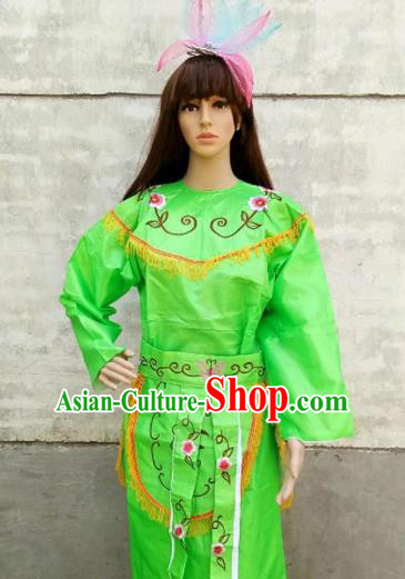 Chinese Traditional Folk Dance Green Costumes Ancient Peking Opera Diva Clothing for Women