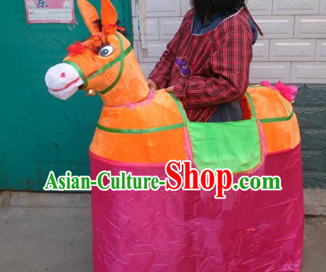 Chinese Traditional Folk Dance Yanko Dance Props Orange Donkey Land Boat