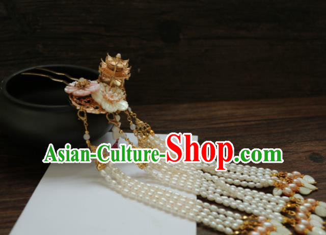 Chinese Traditional Handmade Hair Accessories Ancient Pearls Tassel Hairpins Headwear for Women
