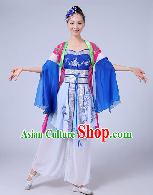 Chinese Traditional Classical Dance Costumes Folk Dance Fan Dance Yanko Clothing for Women