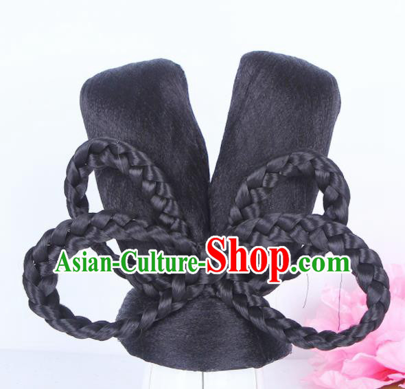 Traditional Chinese Palace Lady Handmade Wigs Sheath Hair Accessories Ancient Peri Chignon for Women