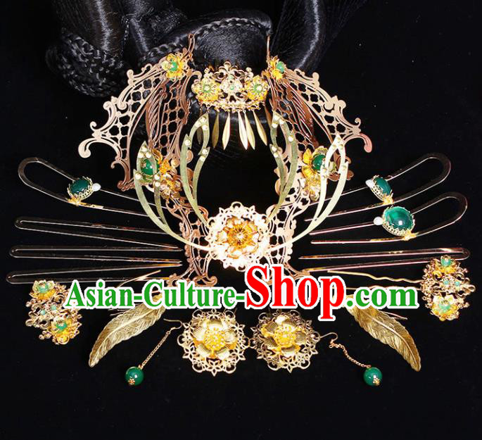 Chinese Traditional Handmade Han Dynasty Imperial Consort Hairpins Ancient Empress Headwear for Women