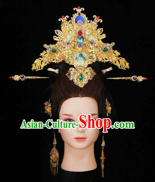 Chinese Traditional Handmade Hairpins Ancient Tang Dynasty Empress Headwear for Women