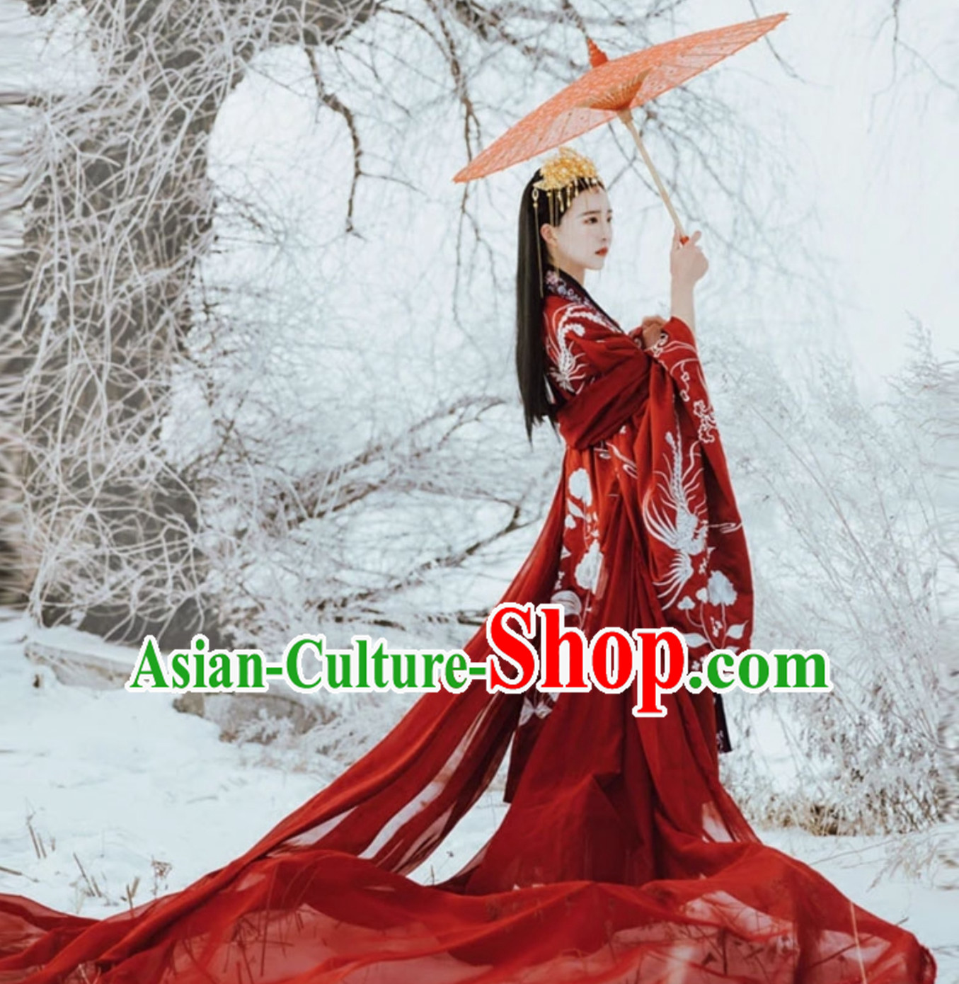 Red Classical Asian Ancient Beauty Han Zhuang Clothing Complete Set