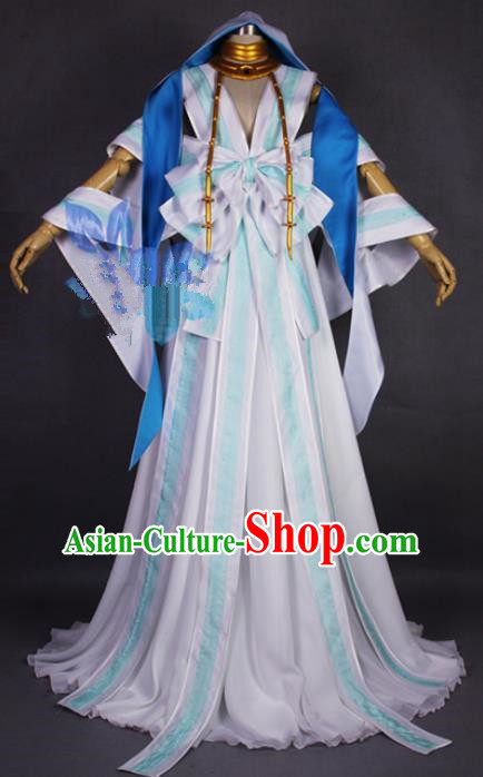 Asian Chinese Cosplay Fairy Costumes Ancient Swordswoman Dress Clothing for Women