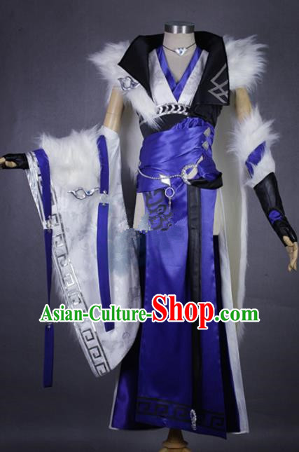 Asian Chinese Cosplay Blades Costumes Ancient Swordswoman Dress Clothing for Women