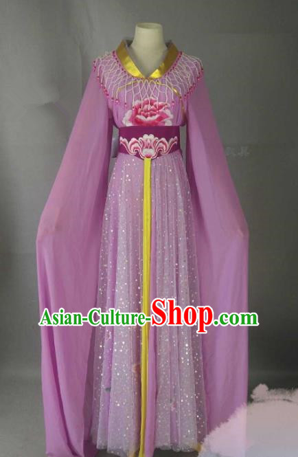 Chinese Traditional Peking Opera Princess Purple Costumes Ancient Fairy Dress for Adults