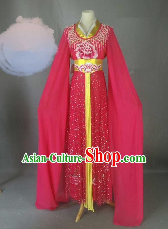 Chinese Traditional Peking Opera Princess Rosy Costumes Ancient Fairy Dress for Adults