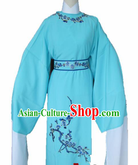 Chinese Traditional Peking Opera Niche Costume Ancient Scholar Blue Robe for Adults