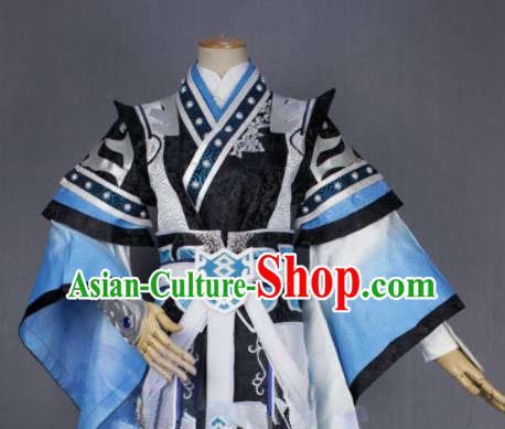 Asian Chinese Cosplay Taoist Priest Swordsman Costumes Ancient Royal Highness Clothing for Men