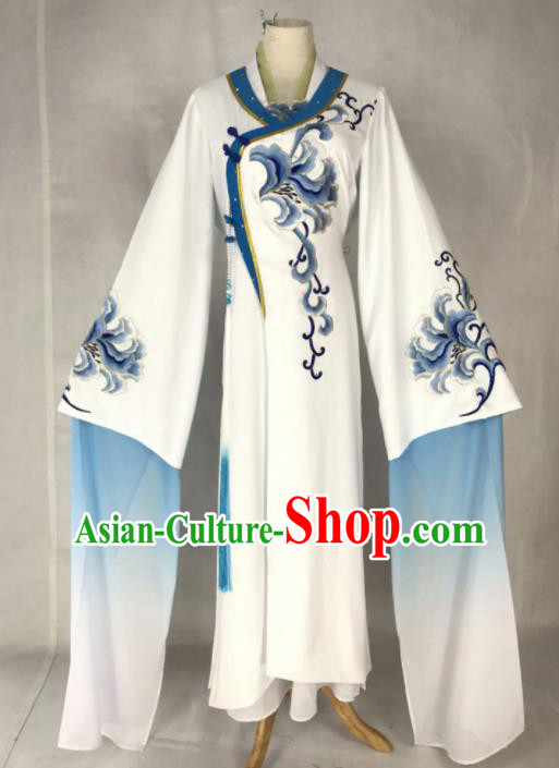 Chinese Traditional Peking Opera Princess Costumes Ancient Beijing Opera Diva Blue Dress for Adults