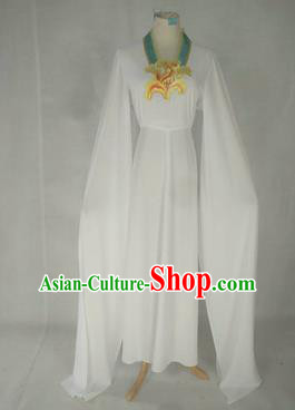 Chinese Traditional Peking Opera Court Maid Costumes Ancient Beijing Opera Diva White Dress for Adults