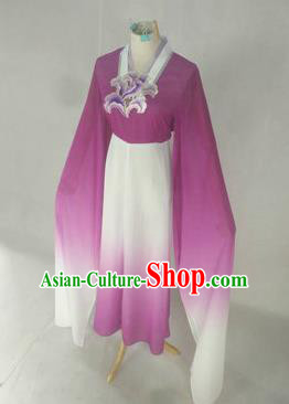 Chinese Traditional Peking Opera Court Maid Costumes Ancient Beijing Opera Diva Purple Dress for Adults