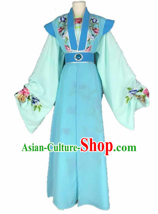 Chinese Traditional Peking Opera Niche Costume Ancient Scholar Blue Clothing for Adults