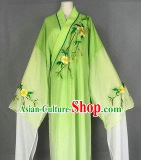 Chinese Traditional Peking Opera Niche Costume Ancient Scholar Green Robe for Adults