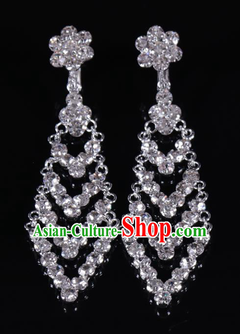 Chinese Traditional Peking Opera Diva Jewelry Accessories Crystal Earrings for Women