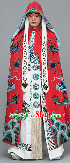 Chinese Traditional Peking Opera Takefu Costume Ancient Changing Faces Red Cloak for Adults