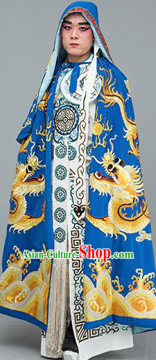 Chinese Traditional Peking Opera Takefu Costume Ancient Changing Faces Royalblue Cloak for Adults