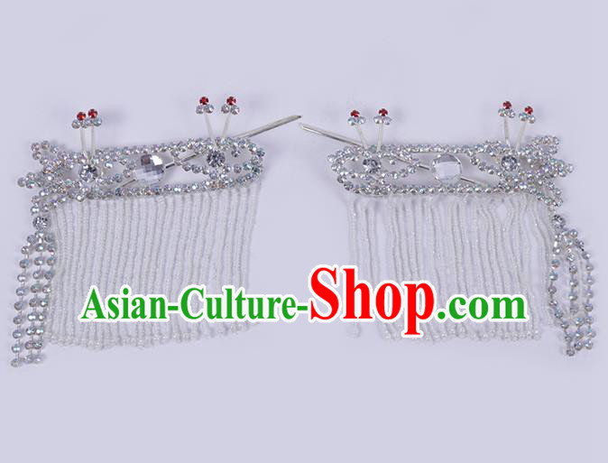 Chinese Traditional Peking Opera Princess Hair Accessories Ancient Fairy Crystal Hairpins for Women