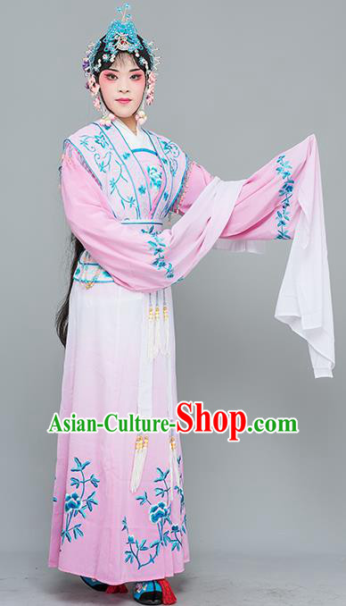 Chinese Traditional Peking Opera Nobility Lady Costumes Ancient Peri Pink Dress for Adults