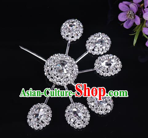 Chinese Traditional Peking Opera Diva Hair Accessories Crystal Hairpins for Women