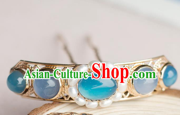 Chinese Traditional Handmade Blue Hair Clip Hair Accessories Ancient Hairpins for Women