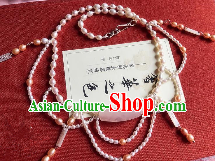 Chinese Traditional Wedding Pearls Necklace Ancient Handmade Jade Necklet for Women