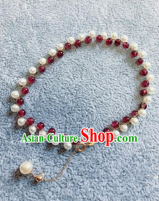 Top Grade Chinese Handmade Jewelry Accessories Bracelet Traditional Garnet Bangle for Women