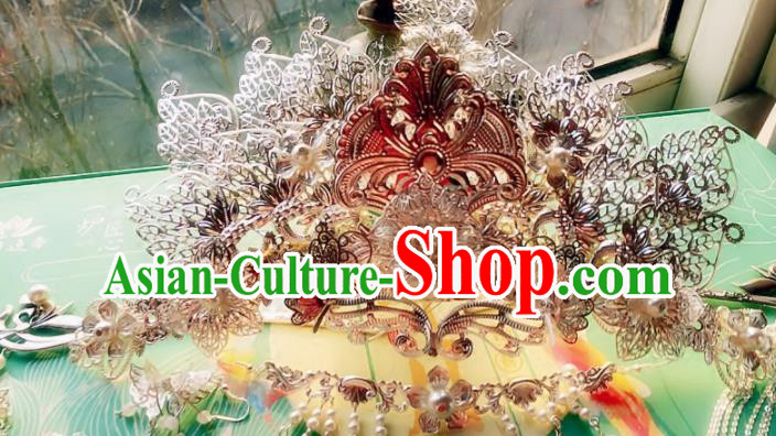Handmade Chinese Ancient Phoenix Coronet Hair Accessories Hanfu Hairpins for Women