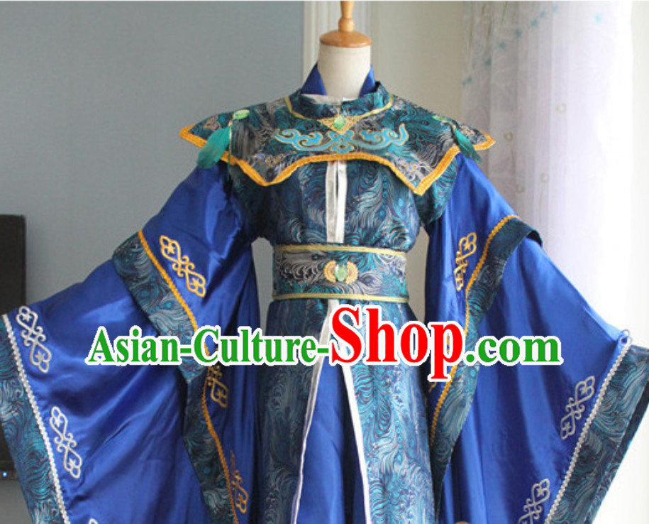 Ancient Chinese Super Hero Peacock Emperor Costume for Men