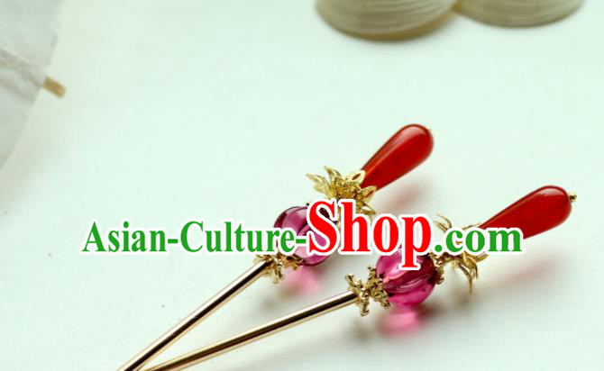 Chinese Traditional Handmade Agate Hair Clip Hair Accessories Ancient Hairpins for Women