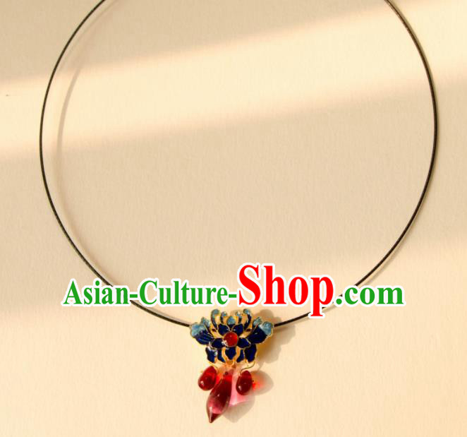 Traditional Chinese Handmade Ancient Blueing Necklace Accessories for Women
