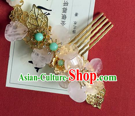 Handmade Chinese Ancient Hair Accessories Hanfu Flowers Hair Comb Hairpins for Women