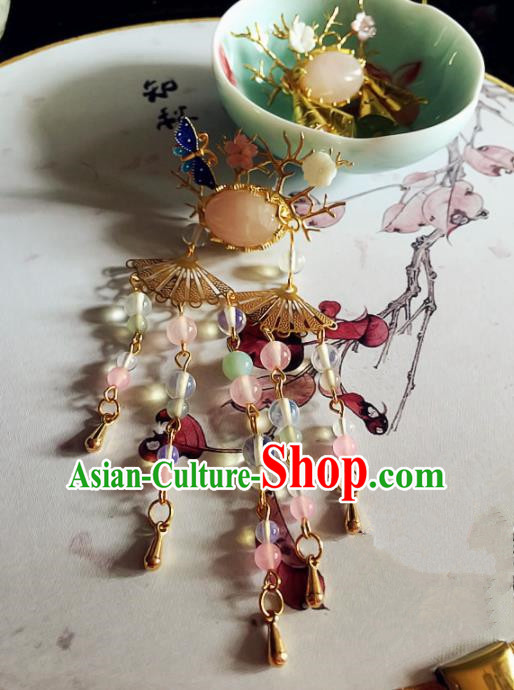 Chinese Handmade Ancient Tassel Hair Clips Hair Accessories Hanfu Hairpins for Women