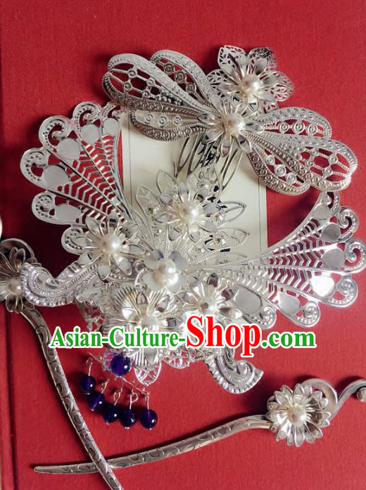 Handmade Chinese Ancient Hairdo Crown Hair Accessories Hanfu Hairpins for Women