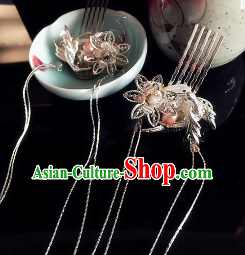 Chinese Handmade Ancient Tassel Hair Comb Hair Accessories Hanfu Hairpins for Women