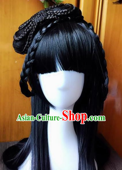 Chinese Ancient Hanfu Wigs Sheath Hair Accessories Traditional Princess Chignon for Women