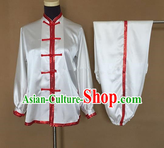 Chinese Traditional Martial Arts Costumes Tai Chi Tai Ji Training Silk Clothing for Adults