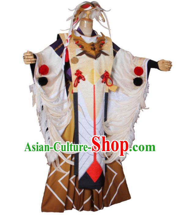 Asian Japanese Traditional Swordsman Costumes Ancient Cosplay Onmyoji Clothing for Men