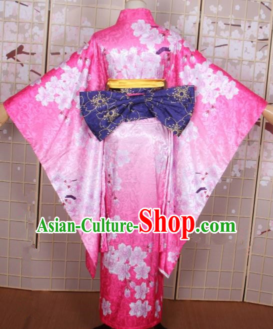 Asian Japanese Traditional Cosplay Costumes Ancient Yokime Furisode Kimono Yukata Clothing for Women