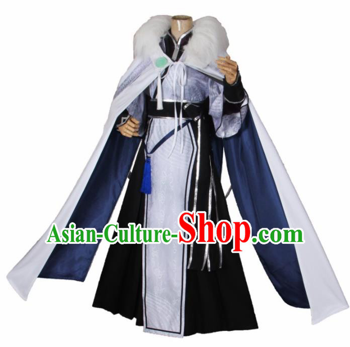 Chinese Traditional Cosplay Swordsman Costumes Ancient Prince Clothing for Men