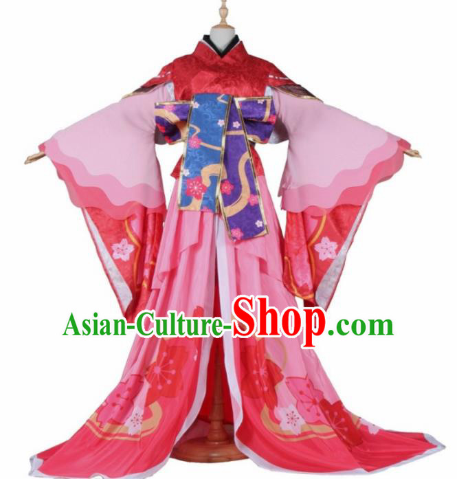 Asian Japanese Traditional Furisode Kimono Cosplay Costumes Ancient Geisha Yukata Clothing for Women