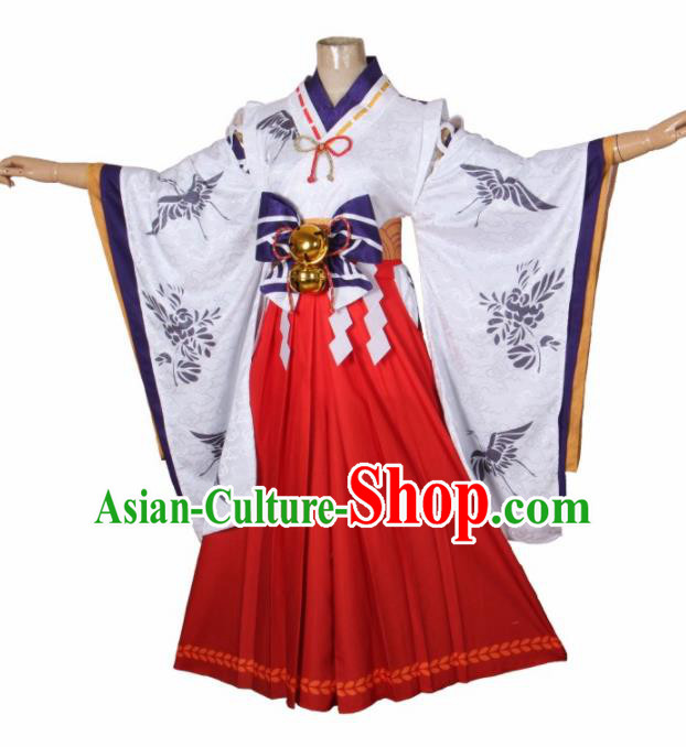 Asian Japanese Traditional Cosplay Geisha Costumes Ancient Yokime Furisode Kimono Yukata Clothing for Women