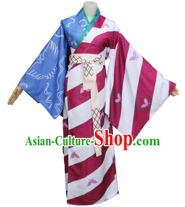 Asian Japanese Traditional Courtesan Costumes Furisode Kimono Ancient Cosplay Geisha Yukata Clothing for Women