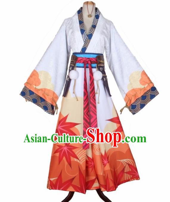 Asian Japanese Traditional Cosplay Onmyoji Costumes Ancient Furisode Kimono Yukata Clothing for Women