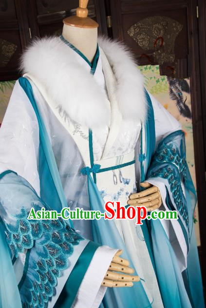 Traditional Chinese Handmade Cosplay Swordswoman Costumes Ancient Han Dynasty Queen Hanfu Dress for Women