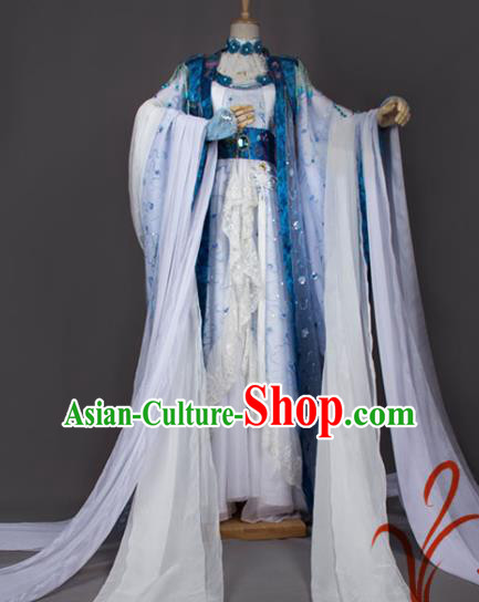 Chinese Traditional Cosplay Peri Costumes Ancient Princess Hanfu Dress for Women