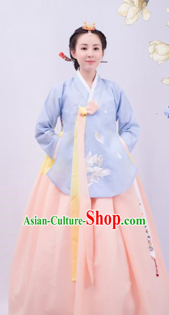 Asian Korean Traditional Wedding Costumes Embroidered Hanbok for Women