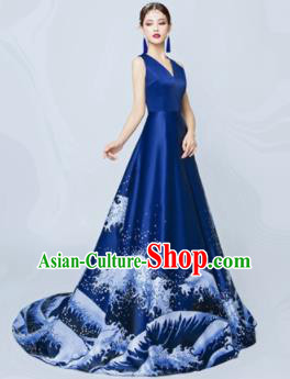 Top Performance Catwalks Costumes Wedding Navy Full Dress for Women